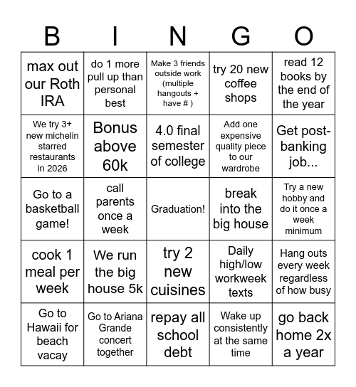 Ji/Ja BINGO Card