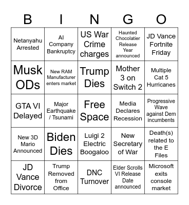 2026 Bingo Card