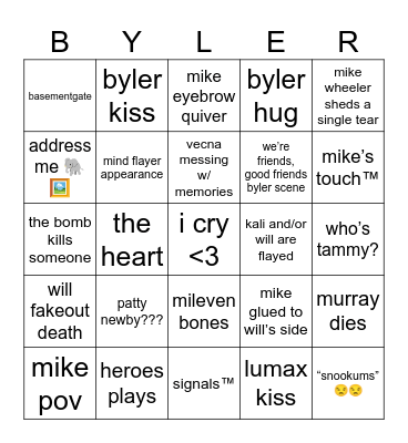 stranger things finale 🕯️🕯️🕯️ Bingo Card