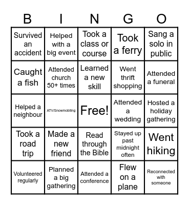 New Years Eve 2025 Bingo Card