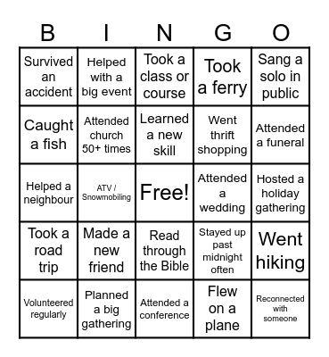 New Years Eve 2025 Bingo Card