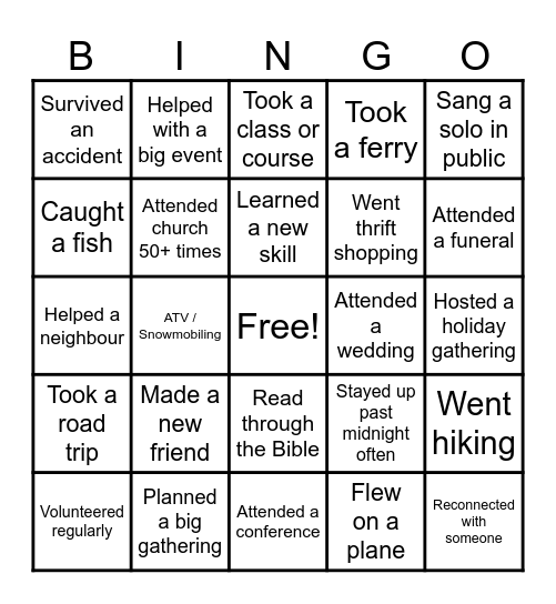 New Years Eve 2025 Bingo Card