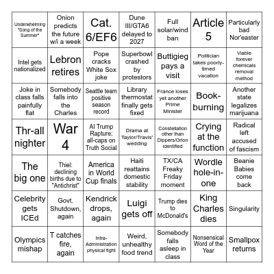 2026 Bingo Card