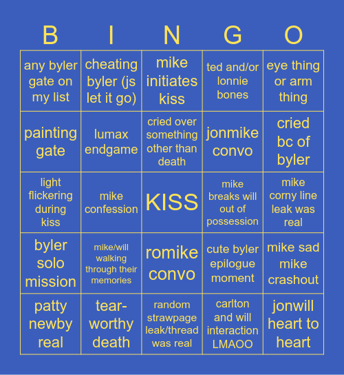 BYLER BINGO Card