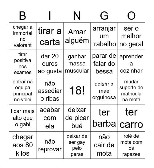 Rosty's 2026 Bingo Card