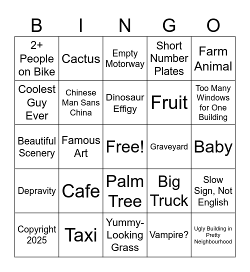 Geoguessr Bingo 2 Electric Boogaloo Bingo Card