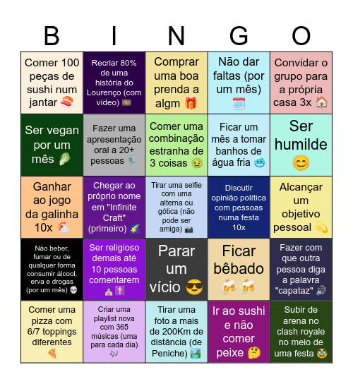 2026 será o nosso ano Bingo Card