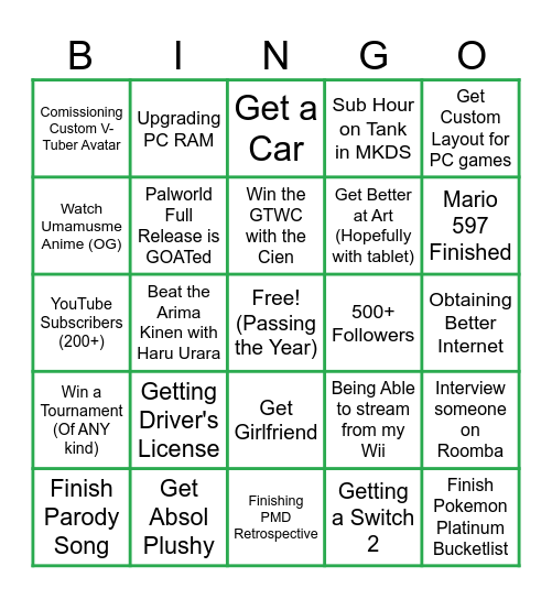 Jimmy's 2026 Bingo Card