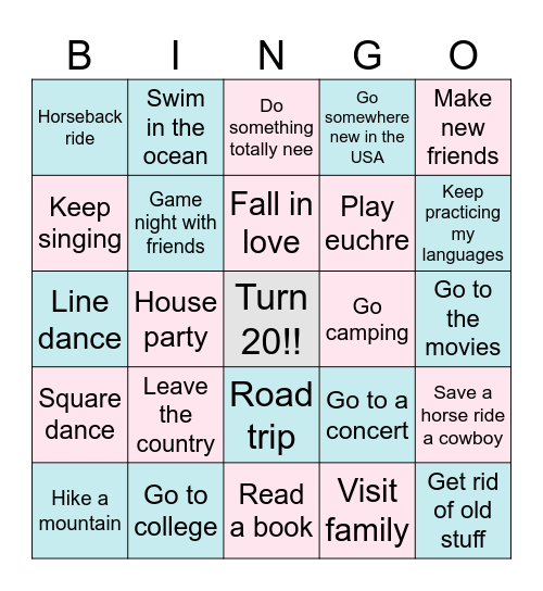 2026 Bingo Card