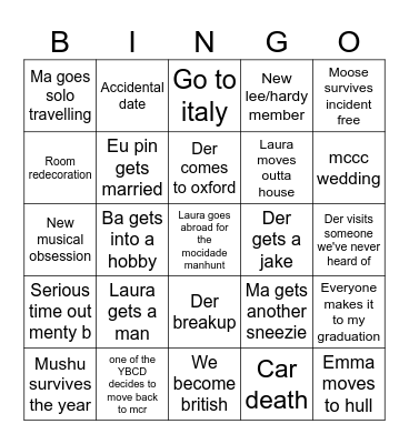 2026 LEE BINGO Card