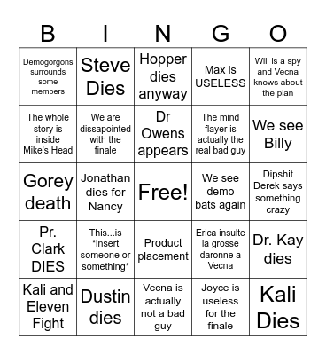 ST5 - FINALE WITH GF Bingo Card