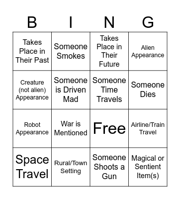 Twilight Zone Bingo Card