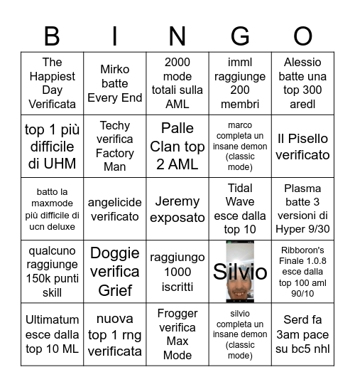 Bingo 2026 Bingo Card