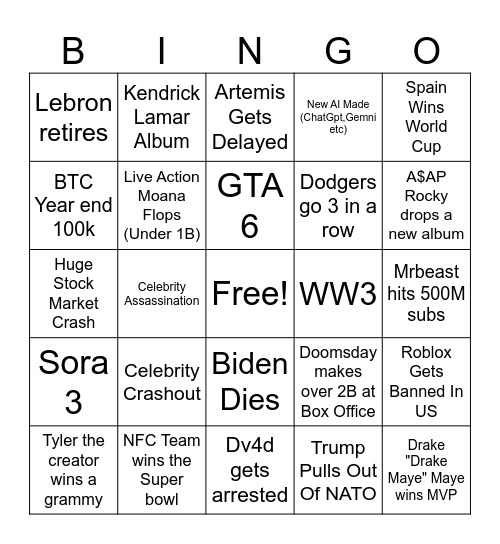 2026 BINGO Card