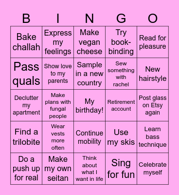 Aspirations 2026 Bingo Card