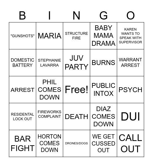 SEECOM NEW YEARS EVE Bingo Card