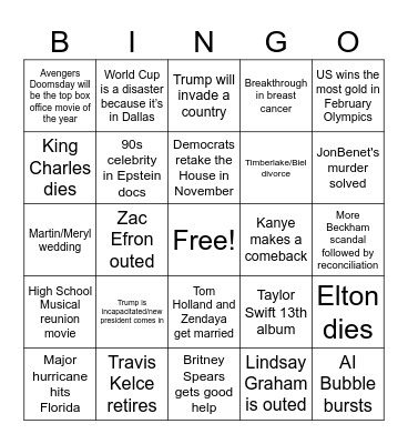 The 7/9 2026 Bingo Card Bingo Card