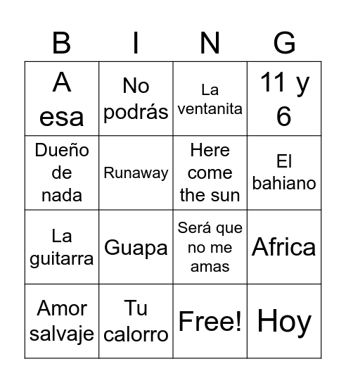 Bingo 2026 Bingo Card