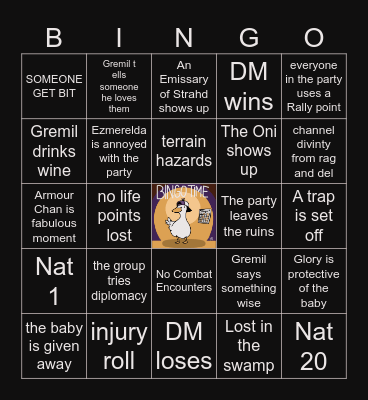CoS S2 E7 Bingo Card