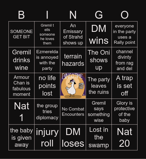 CoS S2 E7 Bingo Card