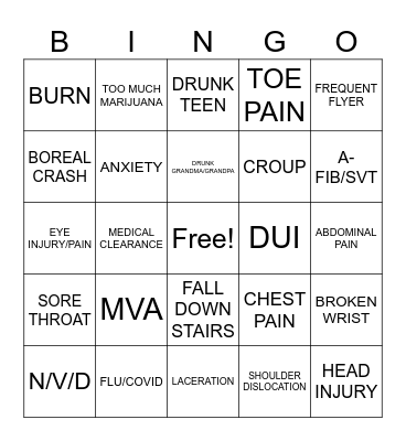 NEW YEARS EVE BINGO Card