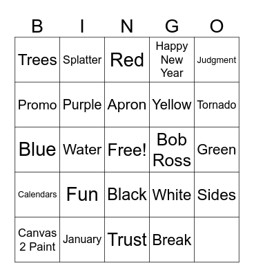 Canvas 2 Paint Bingo Card