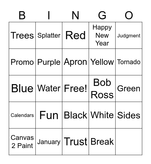 Canvas 2 Paint Bingo Card
