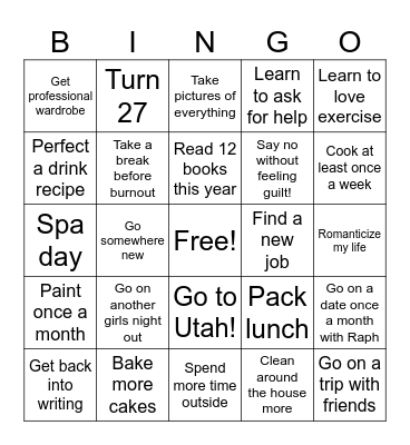 2026 Bingo Card