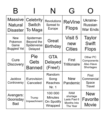 2026 Bingo Card
