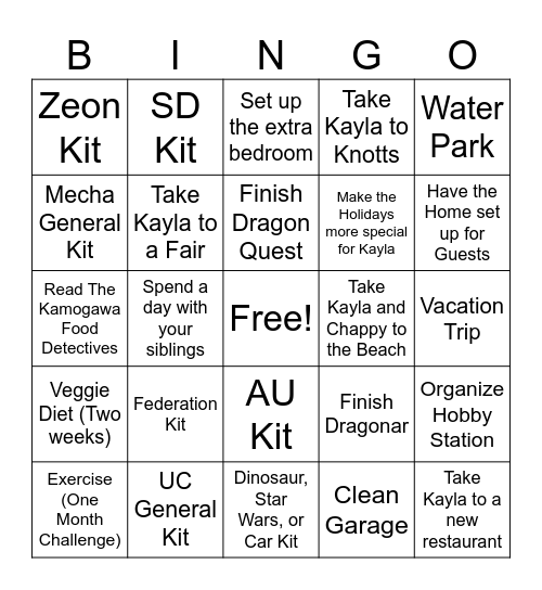 2026 Bingo Card
