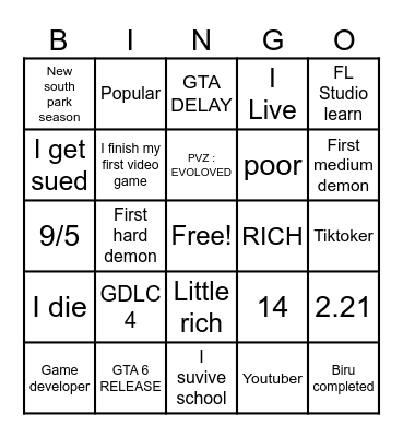 2026 Bingo Card