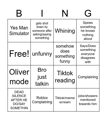 Ashton Bingo Card