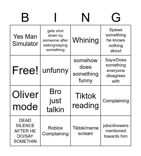 Ashton Bingo Card