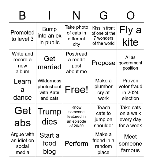 Renee's 2026 Bingo Card Bingo Card