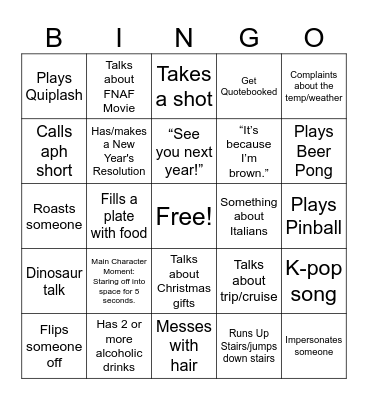 Thomas Bingo Card