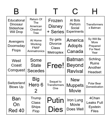 Bingo 2026 Bingo Card