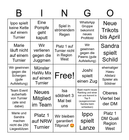 HaWu GT 2026 Bingo Card