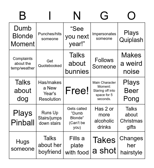 Aubrei Bingo Card