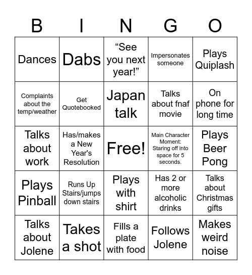 Nathan Bingo Card