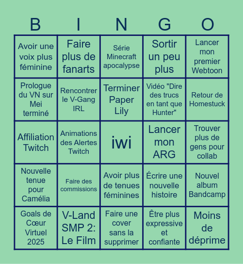 Objectifs 2026 Bingo Card