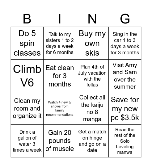 Bing 2026 Bingo Card