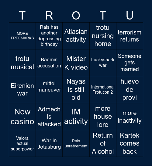 Loki Yesun Trotu Bingo 2026 Bingo Card