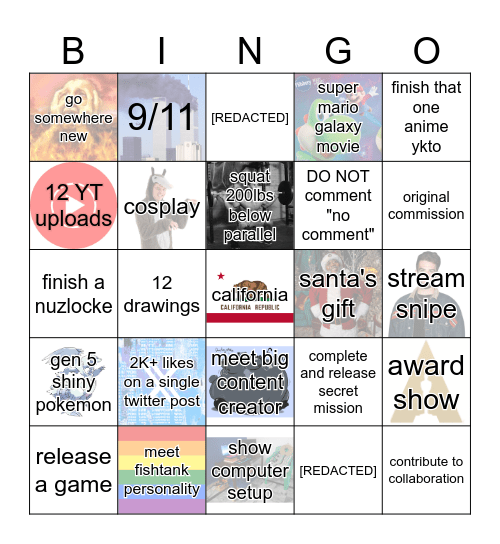 2026 GOALS BINGO Card