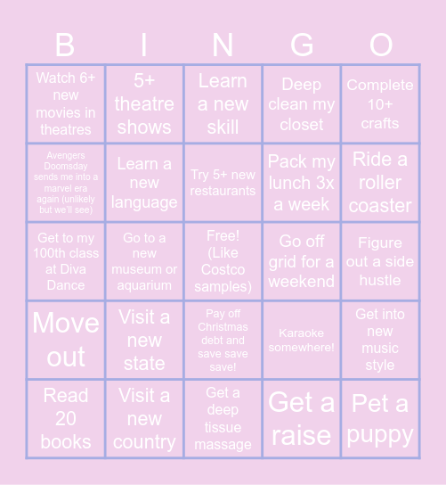 ~ 2026 ~ Bingo Card