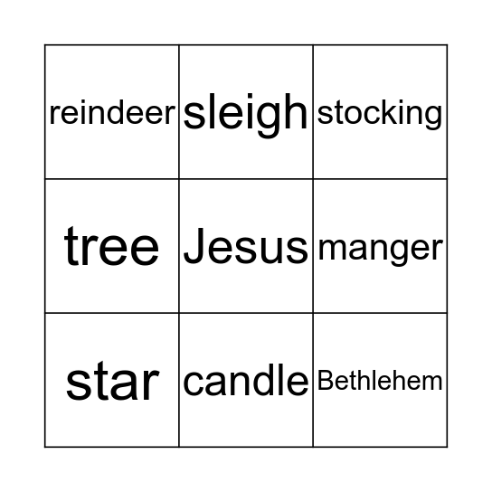 Christmas Bingo Card