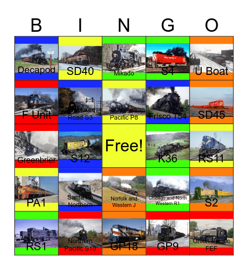 North American Railroads that I would like to design hopper cars after John would say "Wave Bye Bye to Hot Wheels:Stunt Track Driver for life" one day Bingo Card