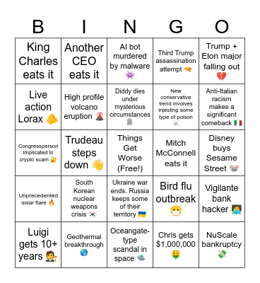 2025 Bingo Card