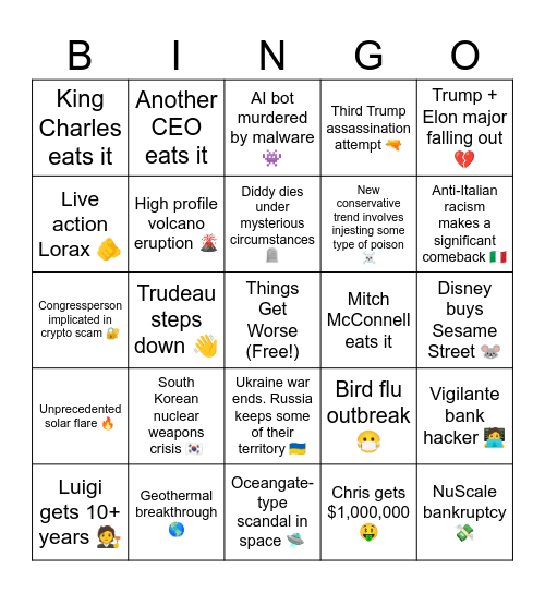 2025 Bingo Card