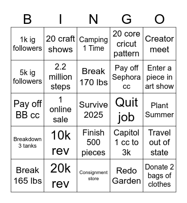 Amanda' 2026 bingo Card