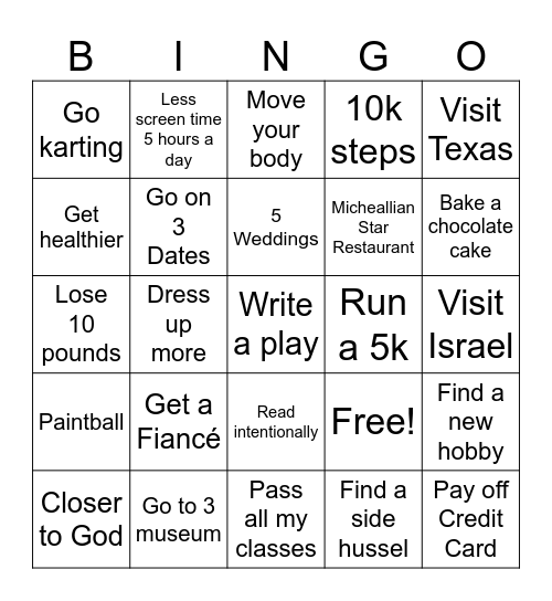 2026 Bingo Card